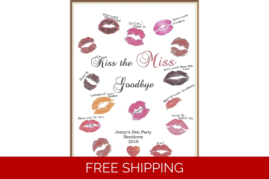HEN PARTY KISS THE MISS GOODBYE PRINT